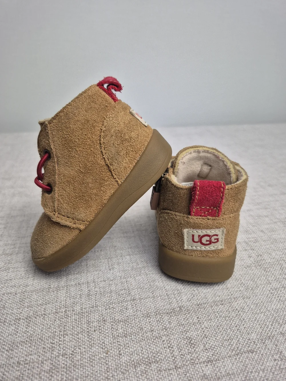 UGG Neumel II Chestnut Suede Side Zip Ankle Boots Infant Size 2/3